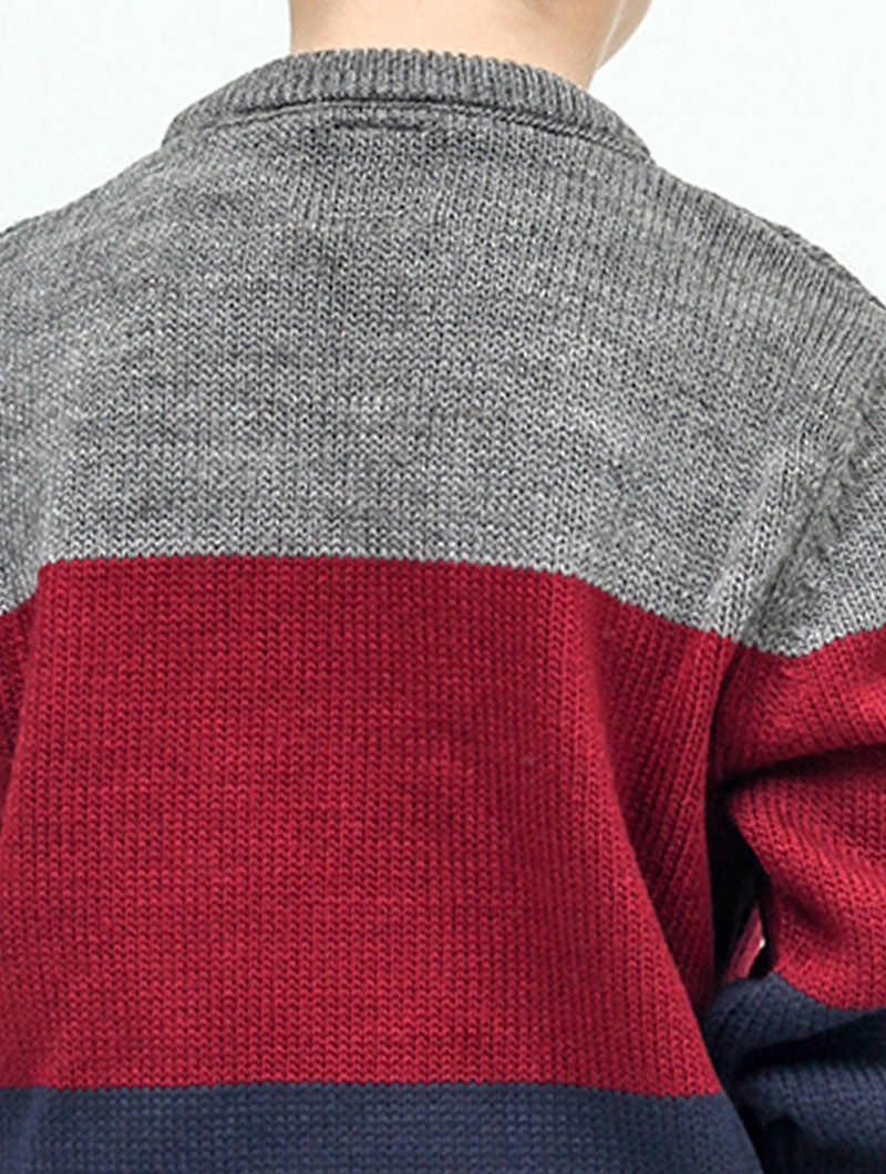 Pull colorblock rayé garçon